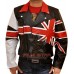 UK British Flag Slim Fit Motorcycle Leather Jacket 